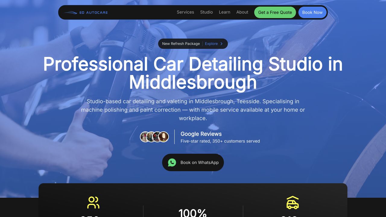 The current ED AutoCare website homepage